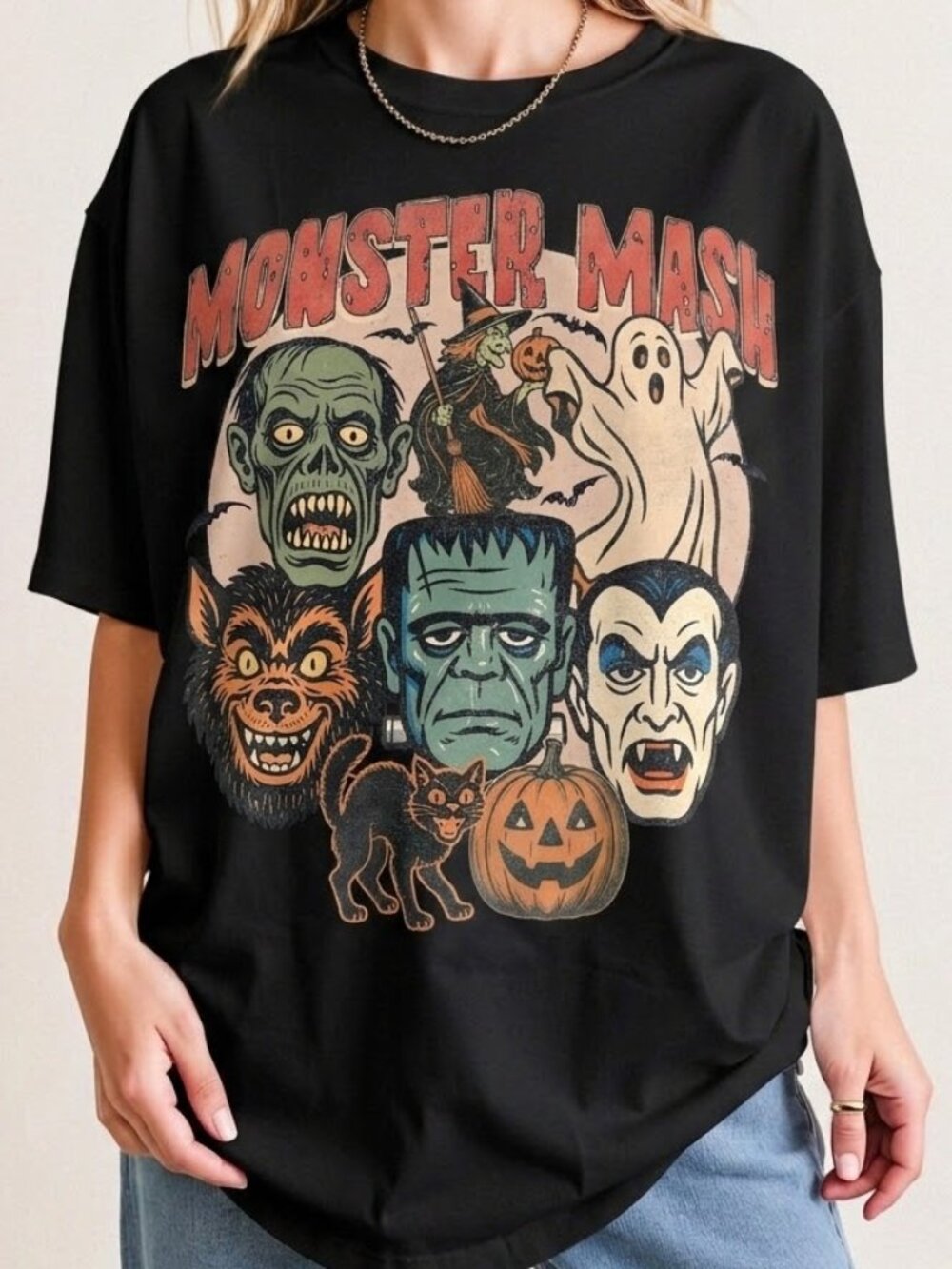 Monster Mash Tee, Retro Halloween Graphic Shirt